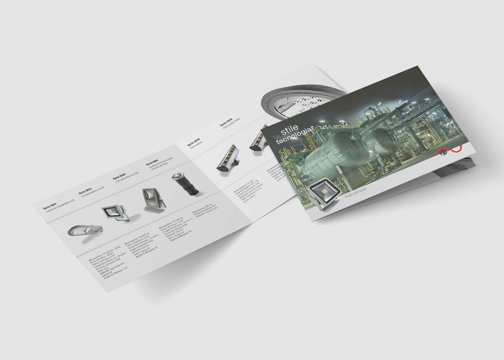 Realizzazioni grafiche del nostro studio | Prupix 13 Grafica Depliant Pieghevole Materiale Elettrico