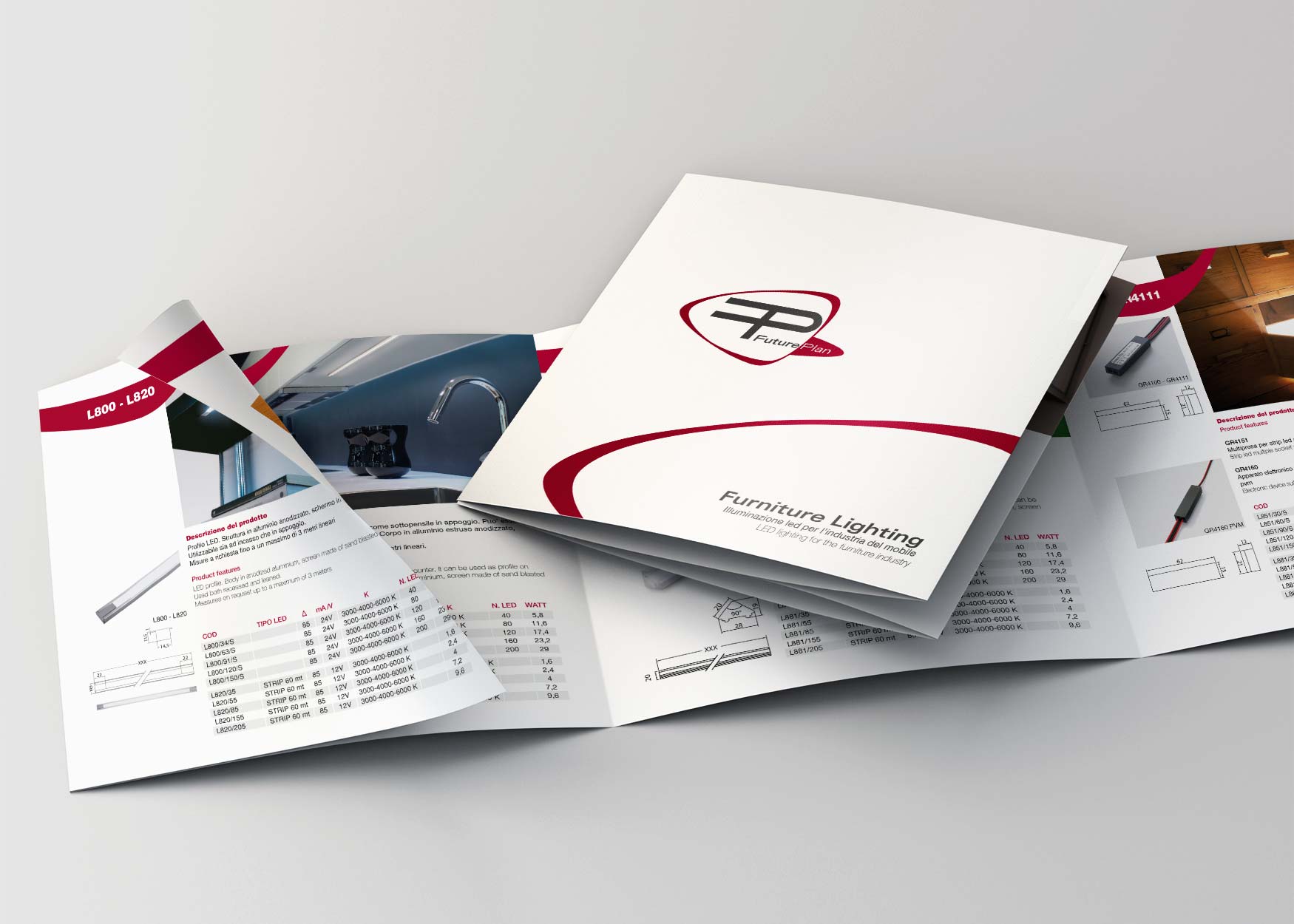 Realizzazioni grafiche del nostro studio | Prupix 15 Realizzazione grafica Pieghevole LED